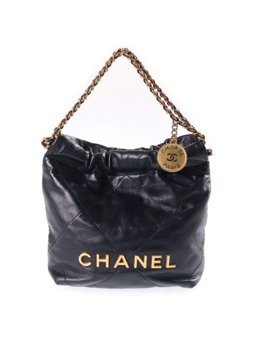 Chanel 22 Quilted Chain Shoulder Bag Black